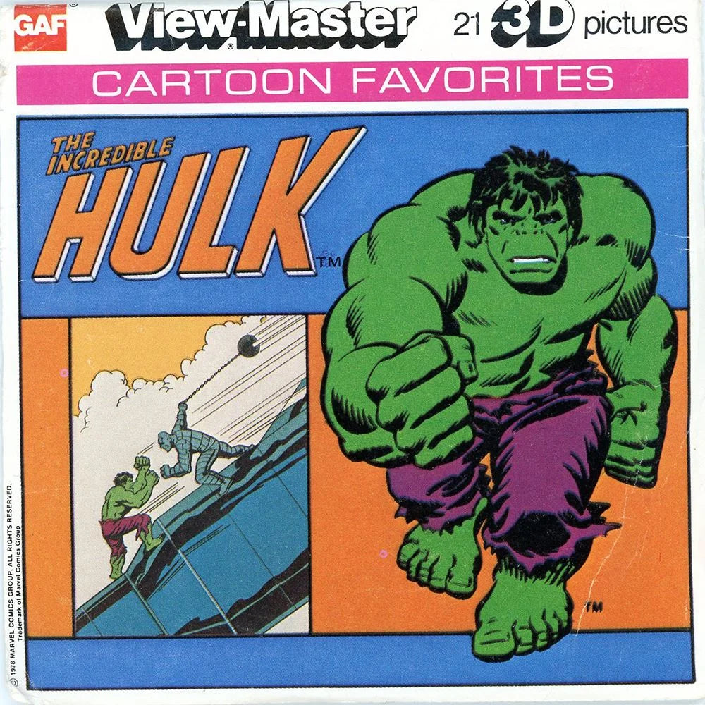 The Incredible Hulk - View-Master 3 Reel Packet - 1970s - Vintage - (E –