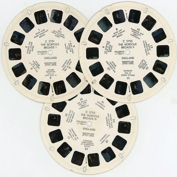 The Norfolk Broads - ViewMaster - Vintage - 3 Reel Packet - 1970s view - (PKT-C275-BG3) Packet 3dstereo 