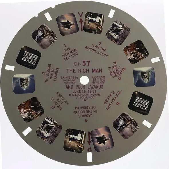 The Rich Man and Poor Lazarus - View-Master Single Reel - 1947 - vintage - (CH-57) Reels 3dstereo 