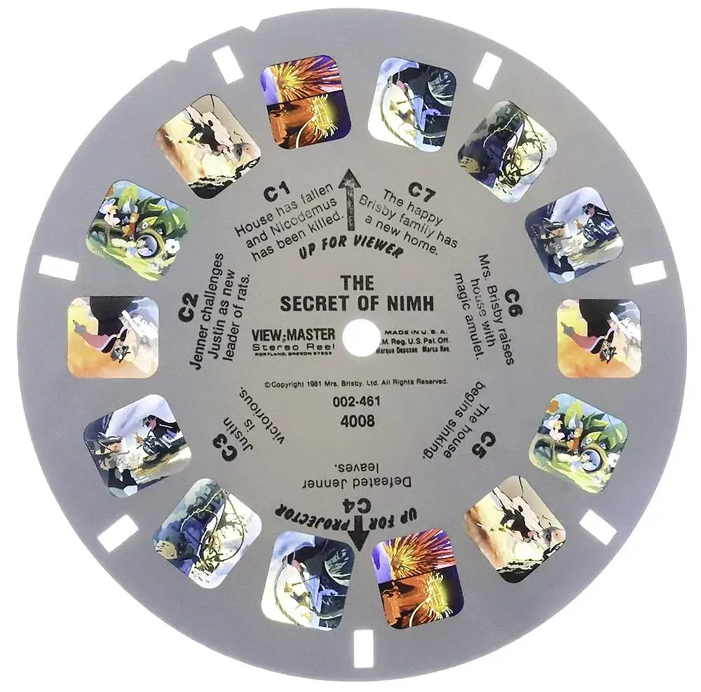The Secret of Nimh - View-Master 3 Reel Set on Card - vintage - (4008)