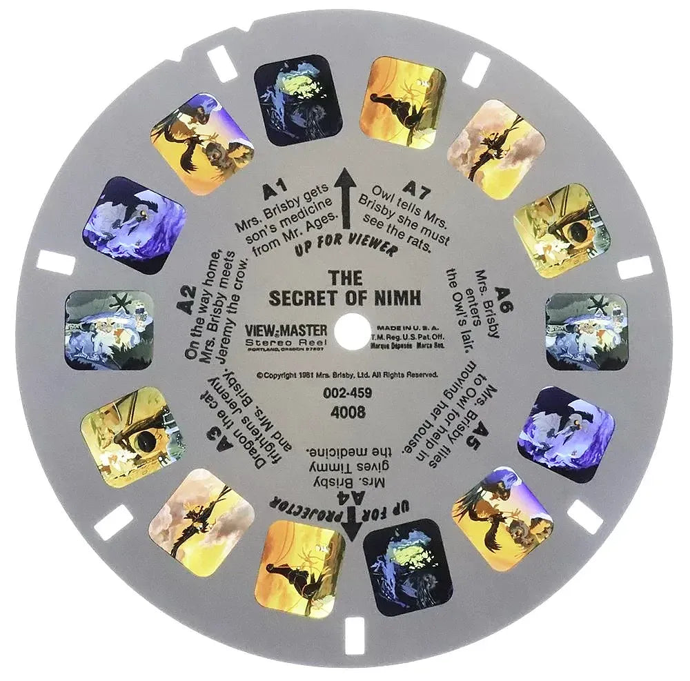 The Secret of Nimh - View-Master 3 Reel Set on Card - vintage - (4008)