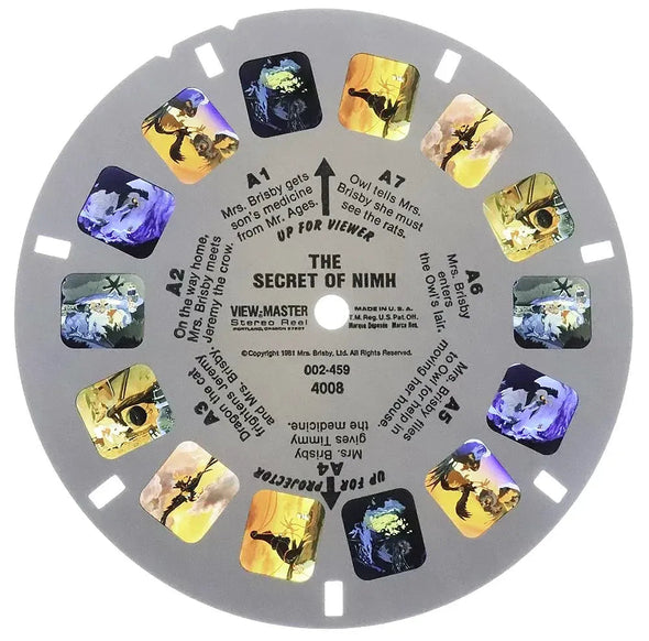 The Secret of Nimh - View-Master 3 Reel Set on Card - vintage - (4008) VBP 3Dstereo.com 