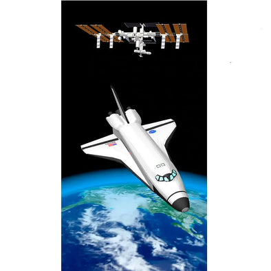 The SPACE SHUTTLE returns to Earth - 3D Lenticular Postcard Greeting Card - NEW Postcard 3dstereo 