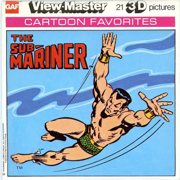 The Sub-Mariner - View-Master 3 Reel Packet - 1970s - Vintage - (PKT-J27-G6nk) Packet 3Dstereo 