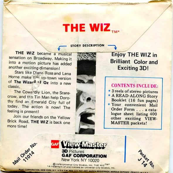 The Wiz- View-Master 3 Reel Packet - 1970s - vintage - (ECO- J14-G5) Packet 3dstereo 