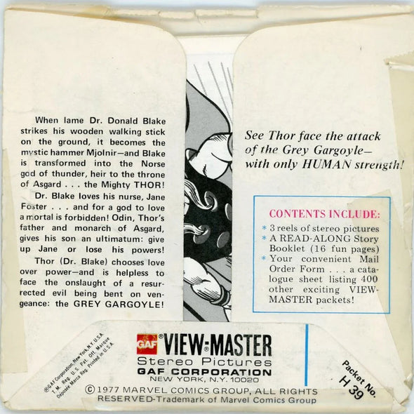 THOR - View-Master 3 Reel Packet - 1970s - vintage - (BARG-H39-G5nk) Packet 3dstereo 