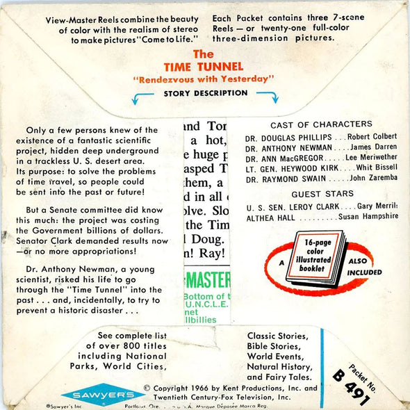 The Time Tunnel - View-Master 3 Reel Packet - 1960s - Vintage - (ECO-B491-S6A) Packet 3dstereo 