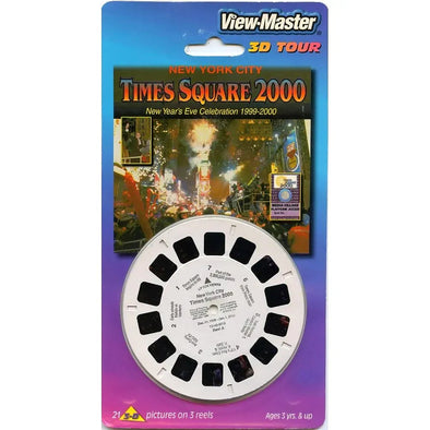 Times Square 2000 - New Year's Eve Celebration 1999-2000 - View-Master 3 Reel Set on Card - NEW - (VBP-3143)