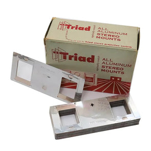 Triad Aluminum Slip-In Stereo Slide Masks - Box of 100 - 5 Perf. Medium - NEW 3dstereo 