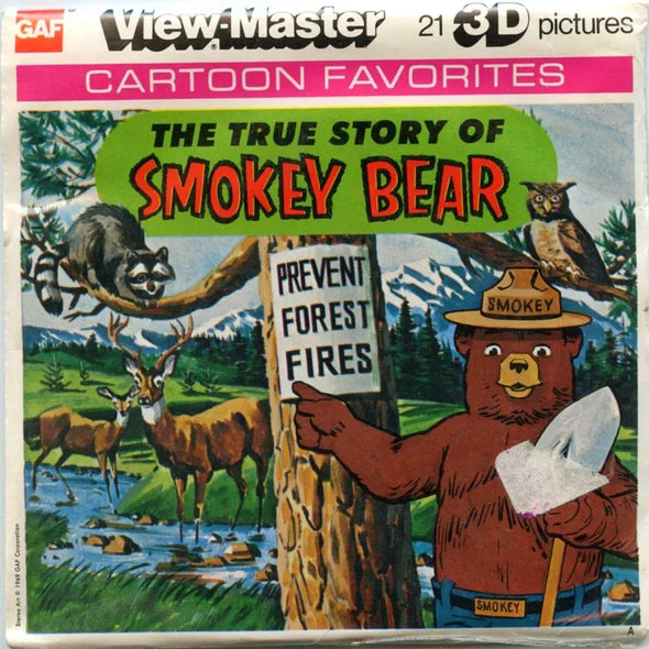 True Story of Smokey Bear - View-Master 3 Reel Packet - vintage - (PKT-B405-G5m) 3Dstereo 