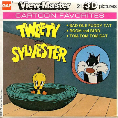 Tweety and Sylvester - View-Master 3 Reel Packet - 1970's - (ECO-J28-G5nk)