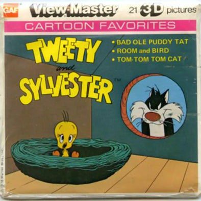 Tweety and Sylvester - View-Master 3 Reel Packet - vintage - (PKT-J28-G5m) 3Dstereo 