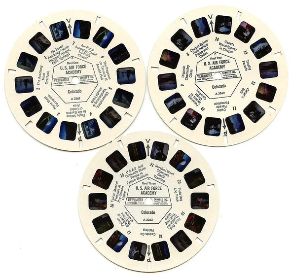 U.S Air Force Academy - Colorado View-Master 3 Reel Packet - 1960s views - vintage -(A326-S6A) Packet 3dstereo 