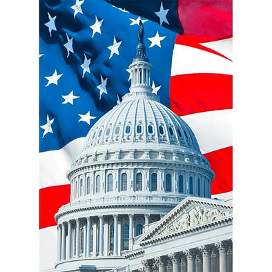 U.S. Capitol and American Flag, Washington, D.C. - 3D Lenticular Postcard Greeting Card - NEW Postcard 3dstereo 