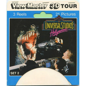 1 ANDREW - Universal Studios Hollywood 2 - Miami Vice - Back to Future - View Master 3 Reel Set on Card - 1990s - vintage - 5461 VBP 3dstereo 