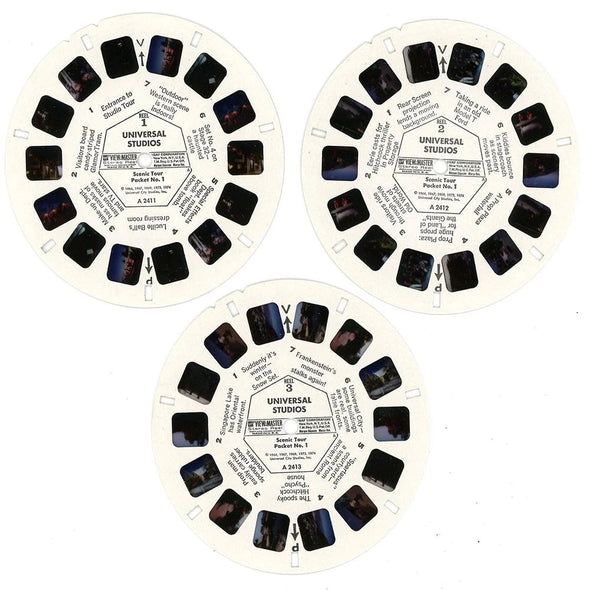 Universal Studios Scenic Tour - View-Master 3 Reel Packet - 1970s Views - Vintage - (ECO-A241-G3A)