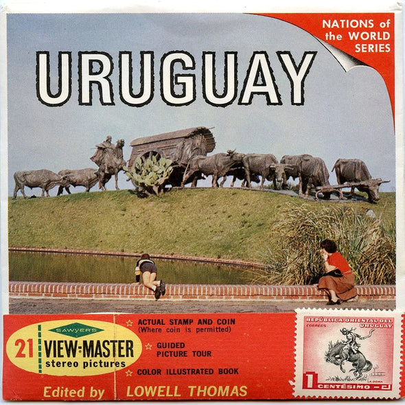 Uruguay - Coin & Stamp - View-Master - Vintage - 3 Reel Packet - 1960s views - B069-S6 Packet 3Dstereo 
