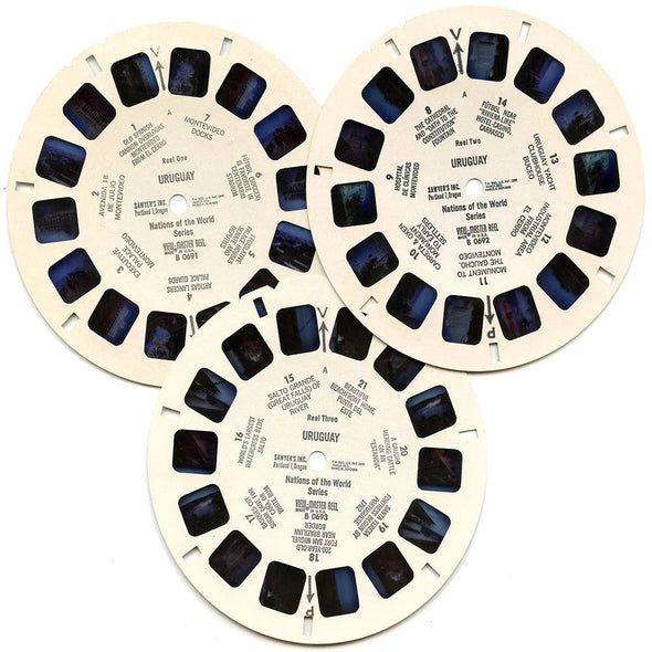 Uruguay - Coin & Stamp - View-Master - Vintage - 3 Reel Packet - 1960s views - B069-S6 Packet 3Dstereo 