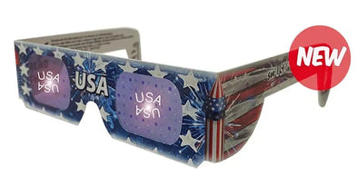 USA - American Eyes Flag Theme Cardboard Holographic 3D Glasses - NEW 3dstereo 