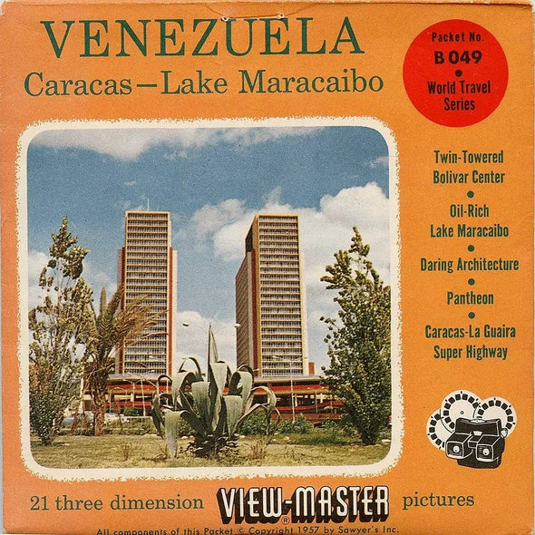 Venezuela, Caracas - Lake Maracaibo - Vintage Classic View-Master(R) 3 Reel Packet - 1950s views (PKT-B049-S4) Packet 3dstereo 