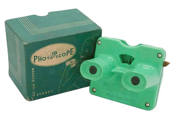 3D Photo-Scope Viewer with Box - Made in Australia - Green - vintage 3Dstereo.com 