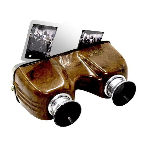 Haneel Tri-Vision Slide Viewer for 828 Stereo Slides - brown - vintage 3Dstereo.com 