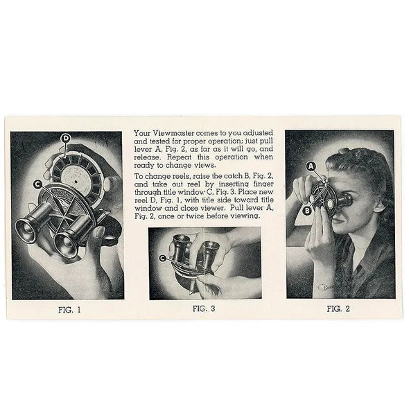 View-Master Model A Viewer Instructions - ORIGINAL - Early Version #1 Instructions 3dstereo 