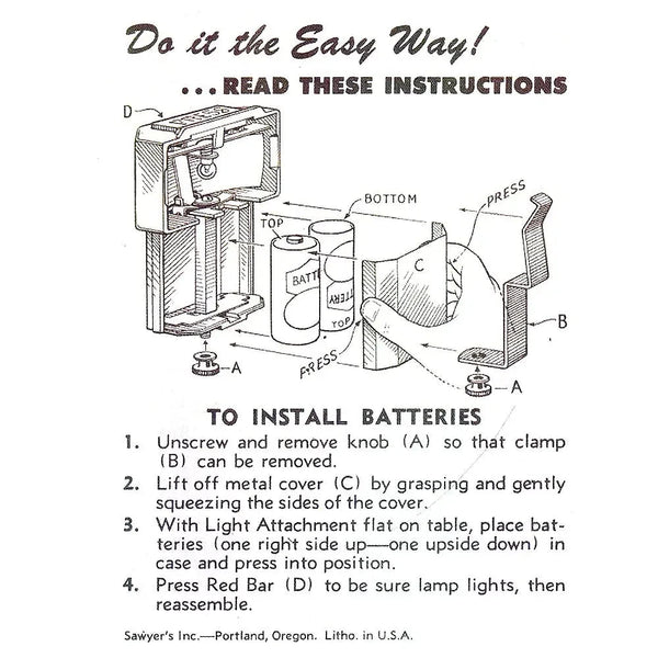View-Master Model C Viewer Light Attachment Installation