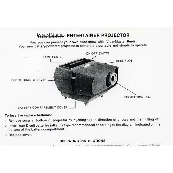 View-Master Portable Entertainment 2D Projector - facsimile Instructions 3dstereo 