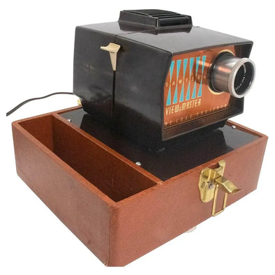 View-Master Sawyer's 100 watt Deluxe 2D Projector - bakelite - with Blower in Case - vintage 3dstereo 