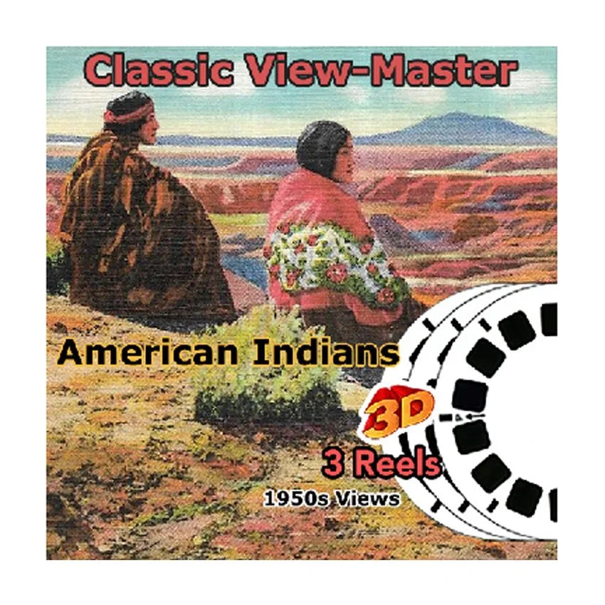 ViewMaster American Indians - Vintage Classic -3 Reel Packet - 1950s v –