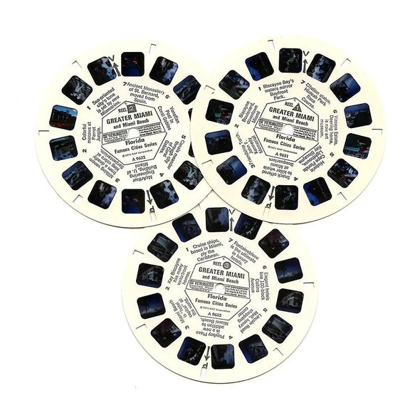ViewMaster - Greater Miami & Miami Beach Florida - A963 - Vintage - 3 Reel Packet - 1970s views Packet 3dstereo 