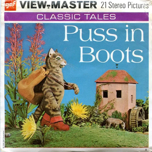 Puss in Boots - View-Master 3 Reel Packet - 1970s - Vintage - (BARG-B320-G3A) Packet 3dstereo 