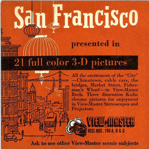 San Francisco - View-Master 3 Reel Packet - 1950s Views - Vintage - (PKT-SANFRA-S2) Packet 3dstereo 