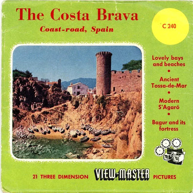 ViewMaster - The Costa Brava - C240 - Vintage - 3 Reel Packet 1960s views Packet 3dstereo 