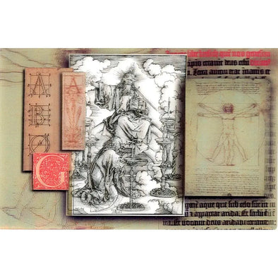 Vitruvian & Vision of the 7 Candlesticks - 3D Lenticular Postcard Greeting Card - NEW Postcard 3dstereo 