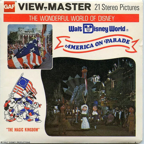 Walt Disney World - America on Parade - View-Master 3 Reel Packet - 1970s views- vintage - (PKT-A954-G5A) Packet 3dstereo 
