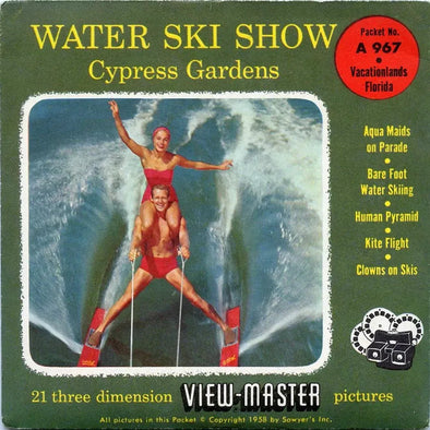 Water Ski Show - Cypress Gardens - A967 - View-Master 3 Reel Packet - 1950s views - vintage - (PKT-A967-S4) Packet 3dstereo 