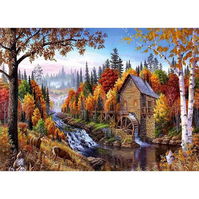 Watermill Scene Country - 3D Lenticular Poster - 12x16 - NEW