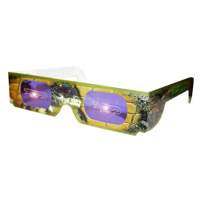 Wild Eyes™ 3D Cardboard Holographic Animal Glasses - CROCODILE - NEW 3dstereo 
