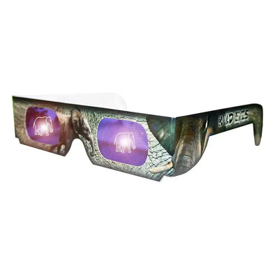 Wild Eyes™ 3D Cardboard Holographic Animal Glasses - ELEPHANT - NEW 3dstereo 