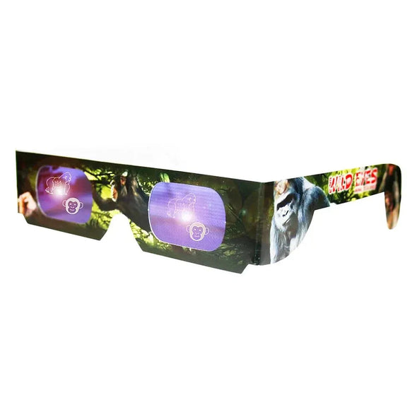 Wild Eyes™ 3D Cardboard Holographic Animal Glasses - PRIMATE - NEW 3dstereo 