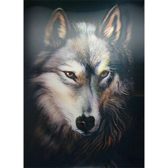 Wolf Face - Close Up & Personal - 3D Lenticular Poster - 12x16 - NEW Poster 3dstereo 