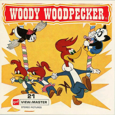 Woody Woodpecker - View-Master 3 Reel Packet - vintage - (PKT-B522e-BG1) Packet 3Dstereo 