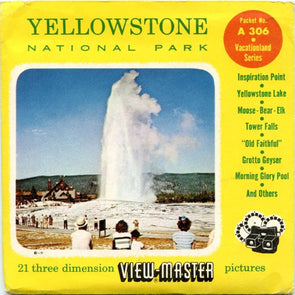 Yellowstone National Park - View-Master 3 Reel Packet - 1950s Views - Vintage - (ECO-A306-S4-b) Packet 3dstereo 
