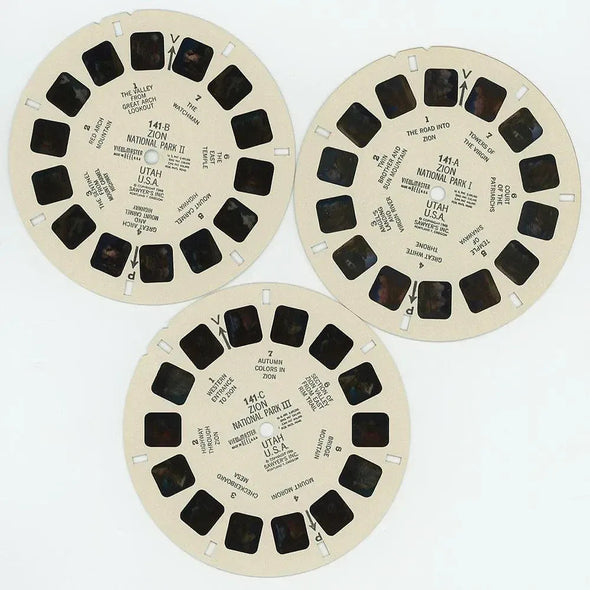 Zion National Park, Utah - Vacationland - View-Master 3 Reel Packet - 1950s Views - vintage - (PKT-ZION-S3) Packet 3dstereo 