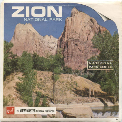 Zion National Park, Utah - View-Master 3 Reel Packet - 1970s views - vintage - (A347-G1a) Packet 3Dstereo 