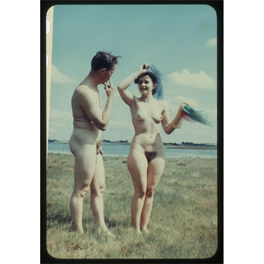 nudists couples Nude Couple Slide - Nudist Community - 35mm Glass Metal Mount - by Chris Wahlberg - 1950s - vintage – 3Dstereo.com