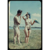 Flirting - Nude Couple Slide - Nudist Community - 35mm Glass Metal Mount - by Chris Wahlberg - 1950s - vintage 3Dstereo.com 