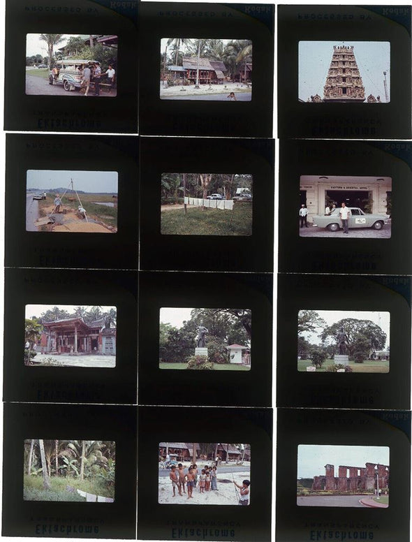 4 ANDREW - 34 - 35mm Slides 1967 Malaysia Ektachrome - ruins, native life, huts, gardens 3Dstereo.com 